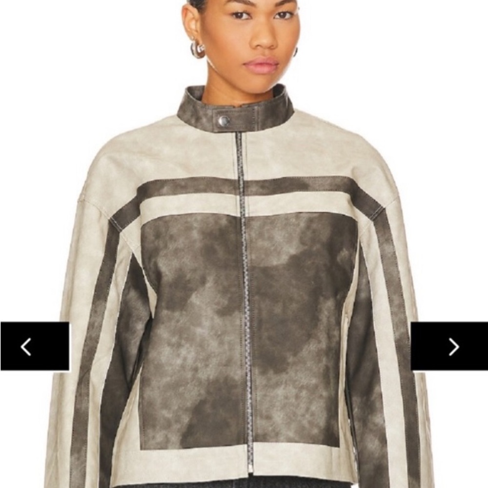 Katrina faux leather moto jacket